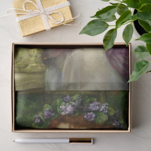 Lesbia en haar Sparrow kunstwerk Decoupage Tissuepapier (Geschenk)