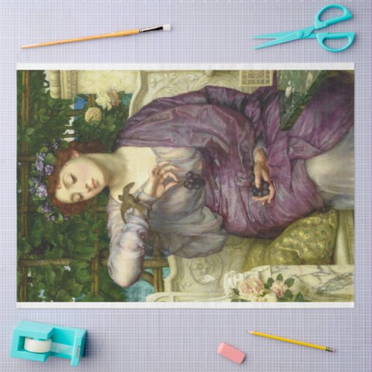 Lesbia en haar Sparrow kunstwerk Decoupage Tissuepapier (Craft)