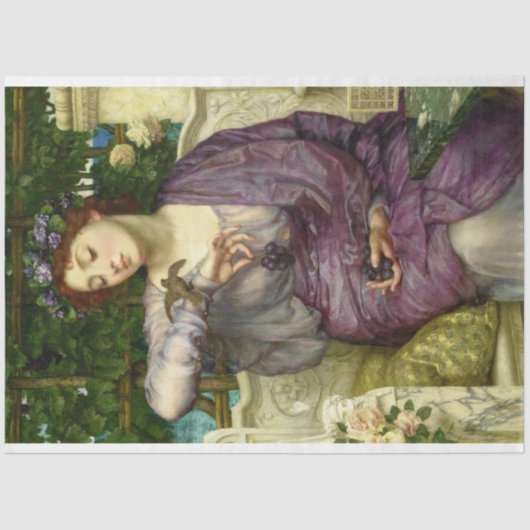 Lesbia en haar Sparrow kunstwerk Decoupage Tissuepapier (Voorkant)