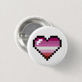 Lesbian 8-bits Retro Pride Heart Ronde Button 3,2 Cm (Voorkant /achterkant)