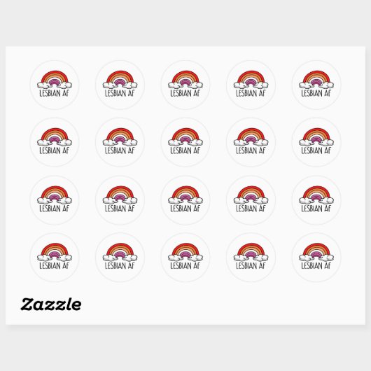 LESBIAN AF RONDE STICKER (Vel)