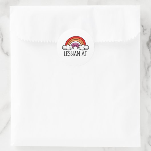 LESBIAN AF RONDE STICKER (Tas)
