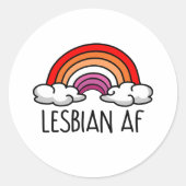 LESBIAN AF RONDE STICKER (Voorkant)