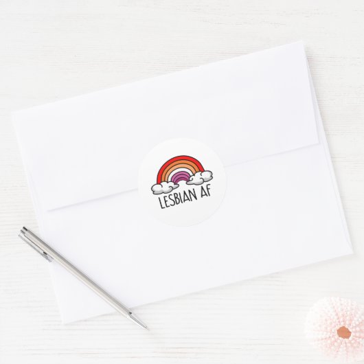 LESBIAN AF RONDE STICKER (Envelop)