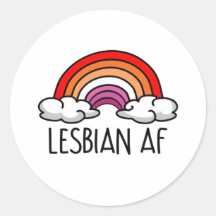 LESBIAN AF RONDE STICKER