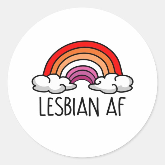 LESBIAN AF RONDE STICKER (Voorkant)