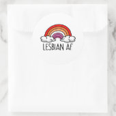 LESBIAN AF RONDE STICKER (Tas)