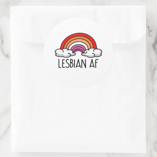 LESBIAN AF RONDE STICKER (Tas)