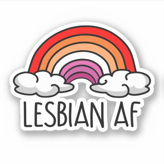 LESBIAN AF STICKER (Voorkant)