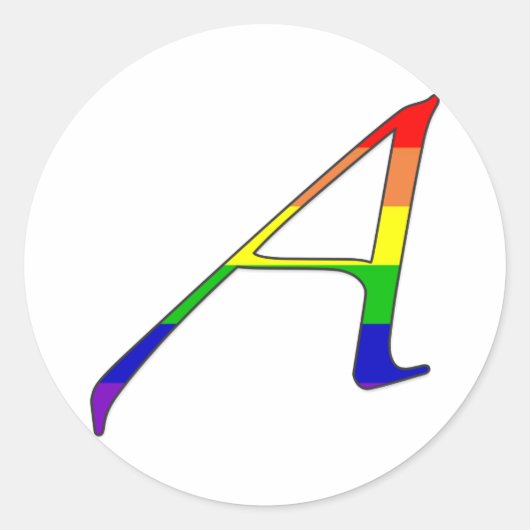 Lesbian and Gay Pride "Scarlet" Letter A Ronde Sticker (Voorkant)