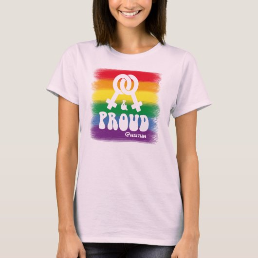 Lesbian and proud t-shirt (Voorkant)