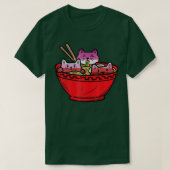 Lesbian Anime Cute Japanse katten Ramen Noodles T-shirt (Design voorkant)
