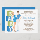 Lesbian Baby shower Invitation for Boy Kaart (Voorkant / Achterkant)