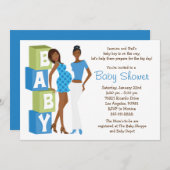 Lesbian Baby shower Invitation for Boy Kaart (Voorkant / Achterkant)