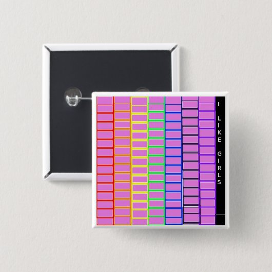 Lesbian Badge Vierkante Button 5,1 Cm (Voorkant /achterkant)