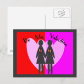 Lesbian "Be my Valentijn" — Kaarten & cadeaus Feestdagenkaart (Voorkant / Achterkant)