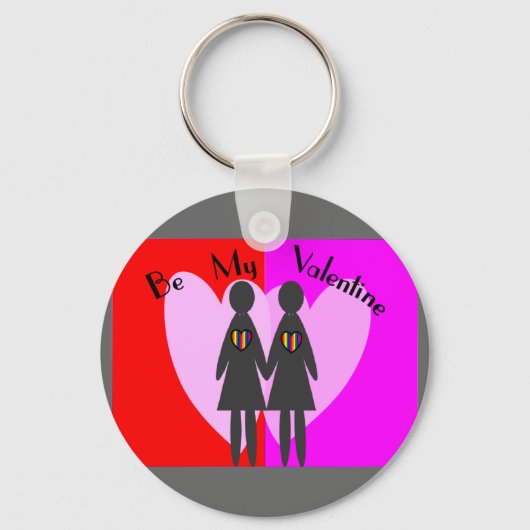 Lesbian "Be my Valentijn" — Kaarten & cadeaus Sleutelhanger (Voorkant)
