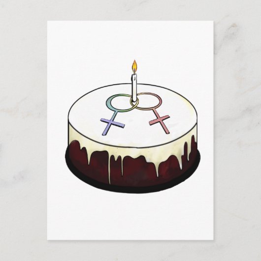 Lesbian Birthday Cake Briefkaart (Voorkant)