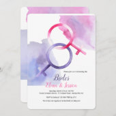 Lesbian Bridal Shower-uitnodiging Kaart (Voorkant / Achterkant)