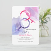 Lesbian Bridal Shower-uitnodiging Kaart (Staand voorkant)