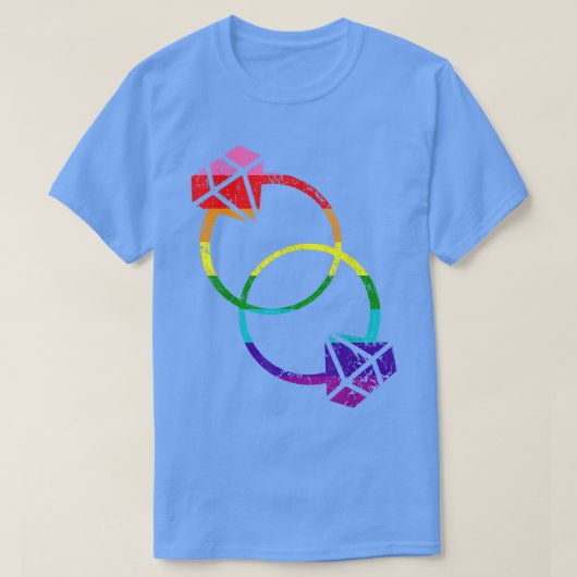 Lesbian Bride Ring Silhouette Graphic T T-shirt (Design voorkant)