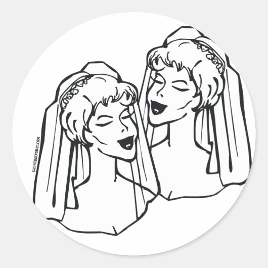 Lesbian Brides Gay Marriage Stickers (Voorkant)