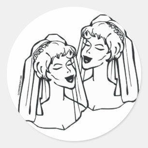 Lesbian Brides Gay Marriage Stickers