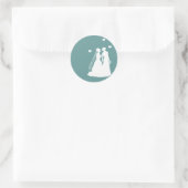 Lesbian Brides Wedding Ronde Sticker (Tas)