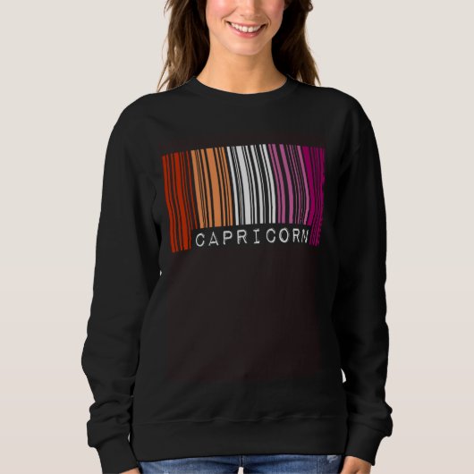 Lesbian Capricorn Barcode Gay Pride Flag Zodiac Si Trui (Voorkant)