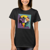 Lesbian Cat  LGBT Retro T-shirt (Voorkant)