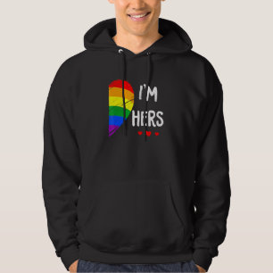Lesbian Couple Heart Im Hers Matching Gay Lgbt Pri Hoodie