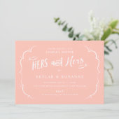 Lesbian Couple Hers and Hers Couples Shower Pink Kaart (Staand voorkant)