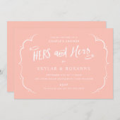 Lesbian Couple Hers and Hers Couples Shower Pink Kaart (Voorkant / Achterkant)