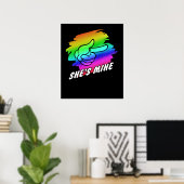 Lesbian Couple Im Hers Shes Mine LGBT Matchings Poster (Thuiskantoor)