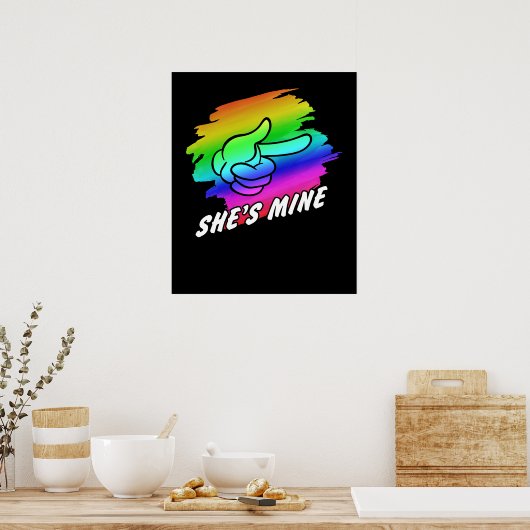 Lesbian Couple Im Hers Shes Mine LGBT Matchings Poster (Keuken)