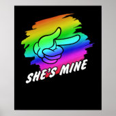 Lesbian Couple Im Hers Shes Mine LGBT Matchings Poster (Voorkant)