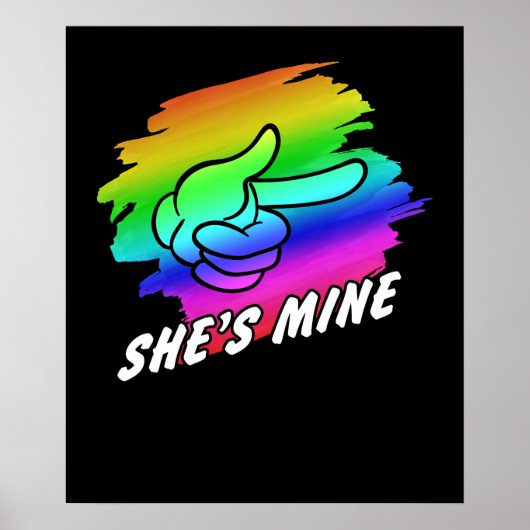 Lesbian Couple Im Hers Shes Mine LGBT Matchings Poster (Voorkant)