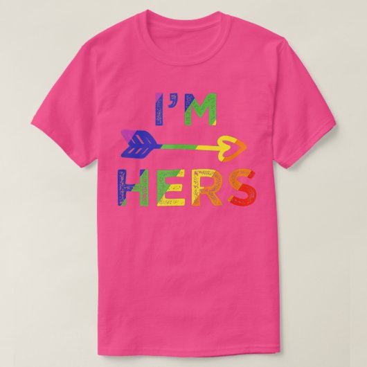 Lesbian Couple Im Hers Shes Mine Matching LGBT Pri T-shirt (Design voorkant)