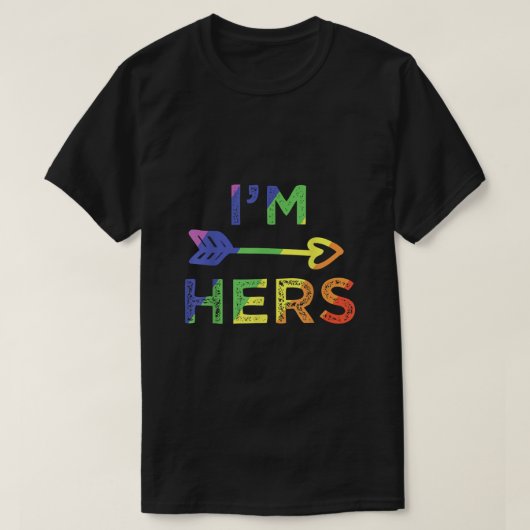 Lesbian Couple Im Hers Shes Mine Matching LGBT Pri T-shirt (Design voorkant)