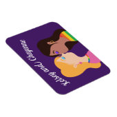 Lesbian Couple Kiss Cute Custom Gay Pride Paars Magneet (Rechterzijde)