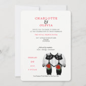 Lesbian Couple LGBTQ Weddenschap Cute Cats Kaart (Voorkant)