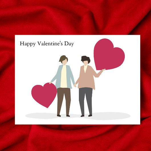 Lesbian Couple Romantic Valentijnsdag Cute Custom Kaart