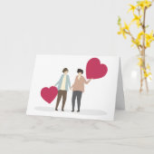 Lesbian Couple Romantic Valentijnsdag Jubileum Kaart (Gele Bloem)