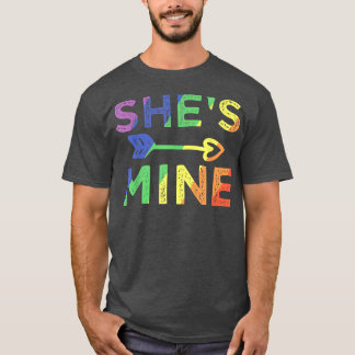 Lesbian Couple She's Mine Matching LGBT Pride  T-shirt