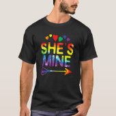 Lesbian Couple Ze is een mijnenwedstrijd met Lgbt  T-shirt (Voorkant)