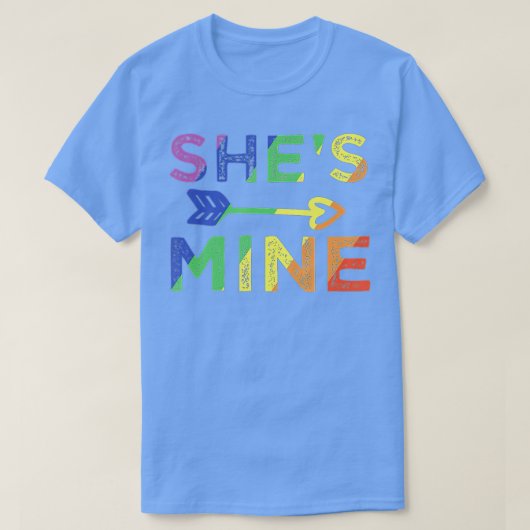 Lesbian Couple's Shes Mine Matching LGB Pride T-shirt (Design voorkant)