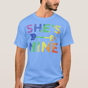Lesbian Couple's Shes Mine Matching LGB Pride T-shirt