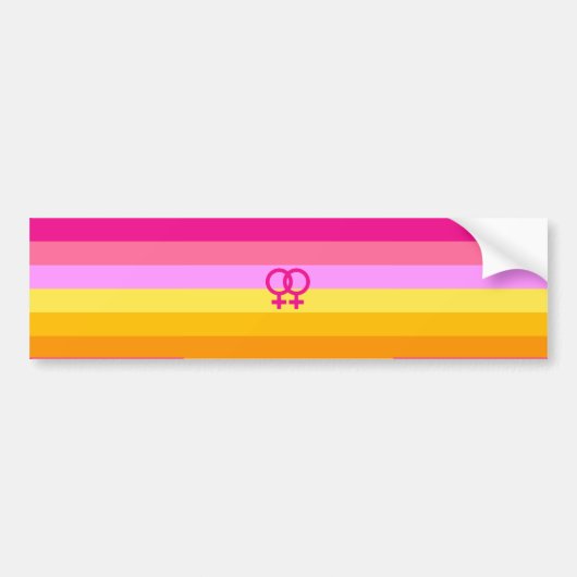 Lesbian Dawn Pride WLW Bumpersticker (Voorkant)