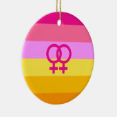 Lesbian Dawn Pride WLW Keramisch Ornament (Rechts)