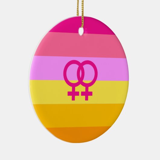 Lesbian Dawn Pride WLW Keramisch Ornament (Rechts)